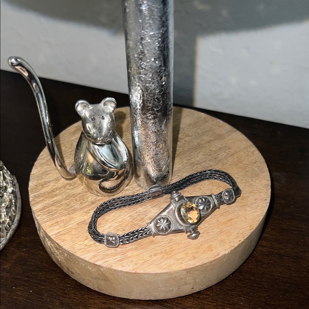 Antique 950 silver bracelet citrine
